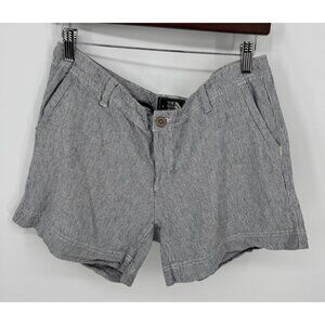 The North Face Womens Striped Gray Linen Blend Maywood Casual Shorts